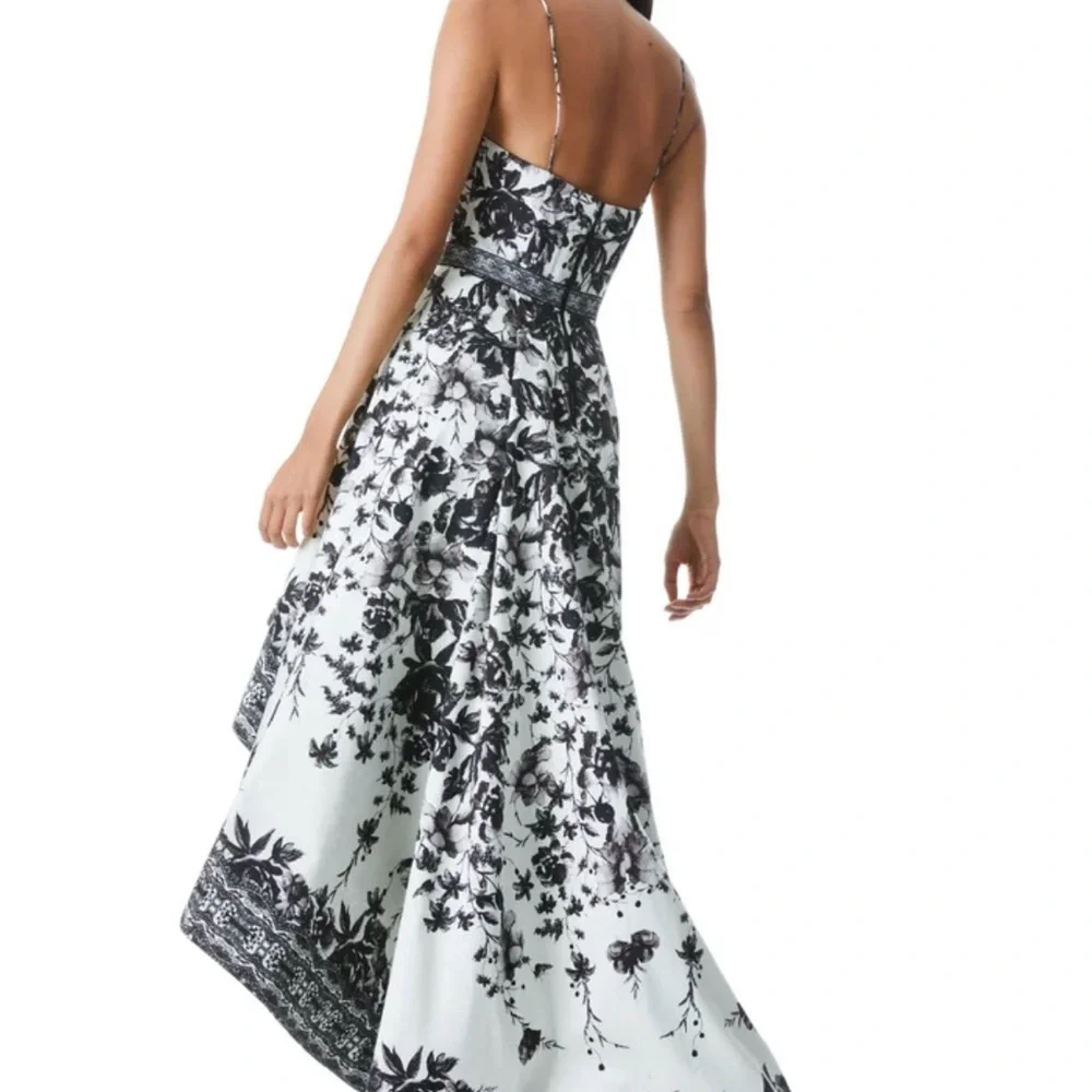 NWT!!! Alice & Olivia Florence High Low Gown Maxi w/Elevated Floral Print - Picture 5 of 15